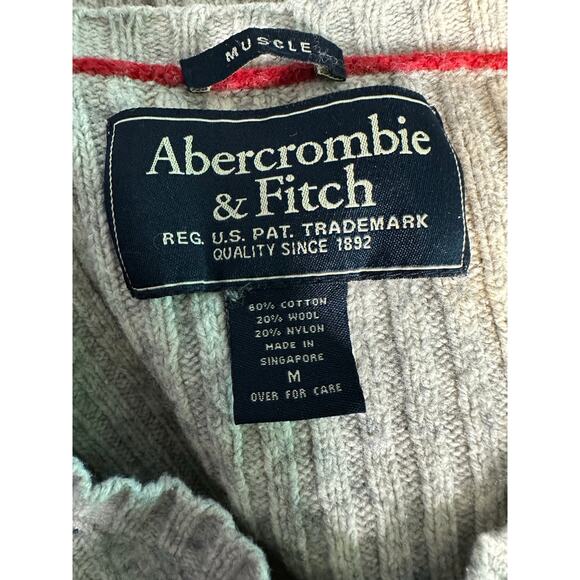 Abercrombie & Fitch Long Sleeves V Neck Muscle Sweater size Medium - Picture 3 of 8